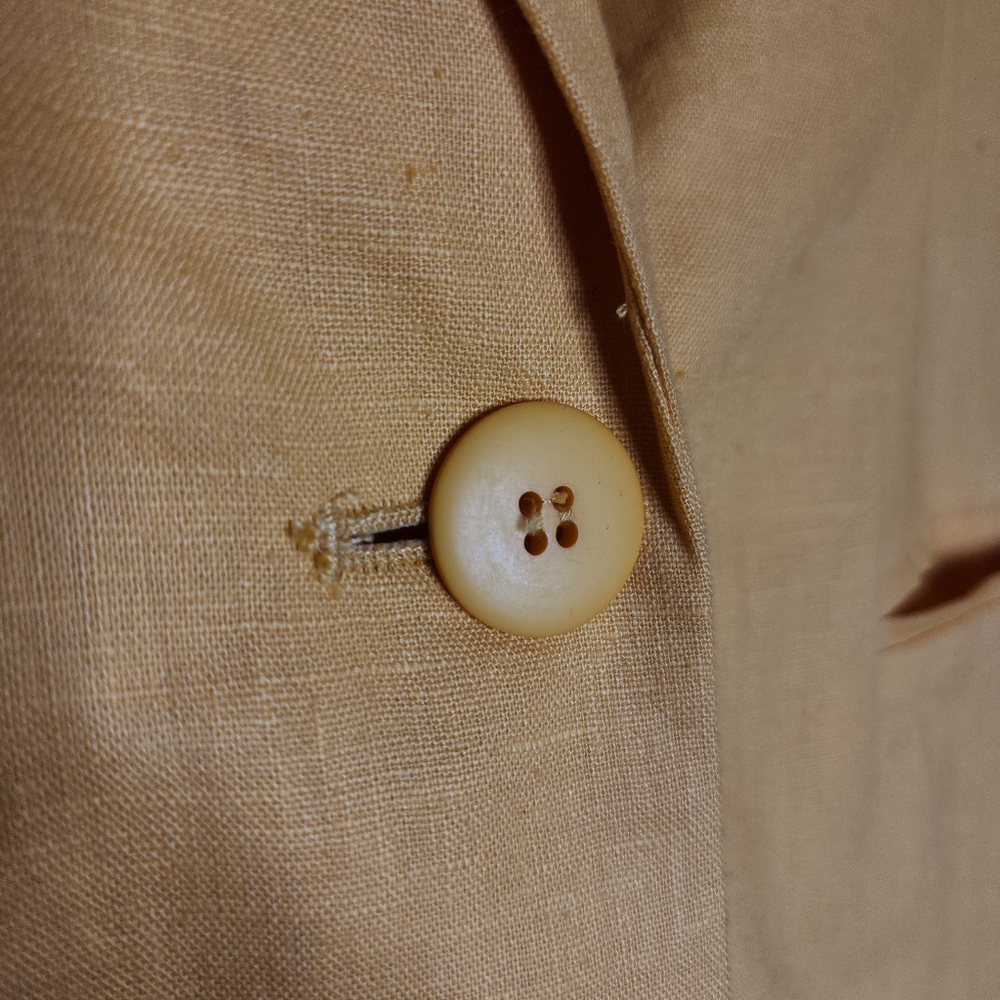 NWT Newport News Linen Cotton Yellow Single Button Blazer Size‎ 4 - Picture 6 of 16
